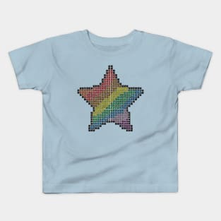 Pixel Rainbow Star Kids T-Shirt